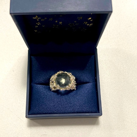 Size 5.5 Zoe & Morgan sterling silver coral ring with light blue quartz - Picture 1 of 3